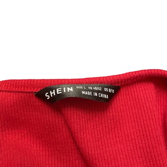 SHEIN Red Cropped Graphic Ribbed Tank Top - Picture 7 of 7